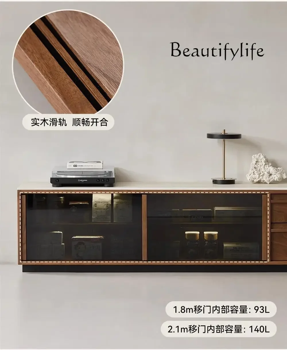 خزانة تلفزيون من الخشب الصلب من العصور الوسطى HI X، خزانة ألواح صخرية عالية الجودة لأرضية الجوز الأسود في أمريكا الشمالية