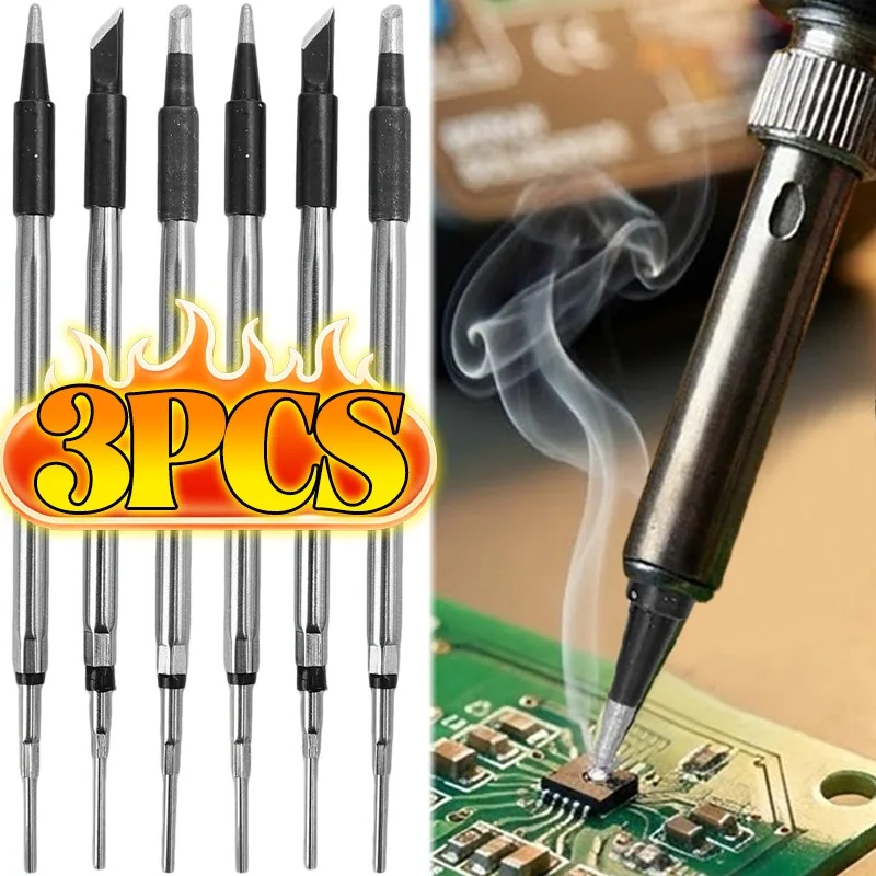 

3/1x Soldering Iron Tip Set Metal Solder Welding Tip Replacement Portable Soldering Iron Welding Tip Soldering Iron Welding Tool