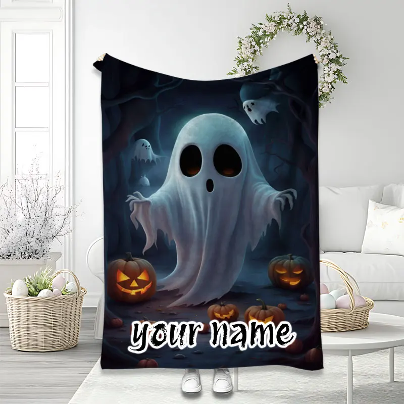 هالوين شبح القلعة المطبوعة الرقمية البوليستر غرفة نوم المخملية الفانيلا غطاء بطانية الصوف لينة غطاء أريكة البطانيات للأسرة