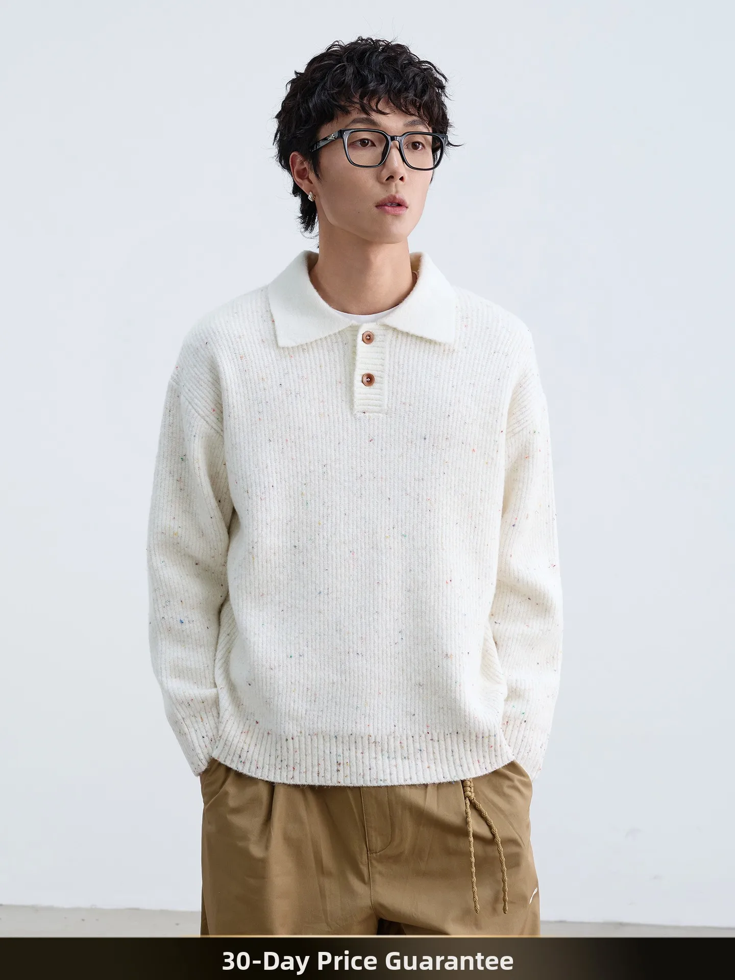 

American Retro Sle Ne Knitted Sweater Fake Fur Spotted Casual Lazy Sle Couple Hoodie Autumn Season Long Sve