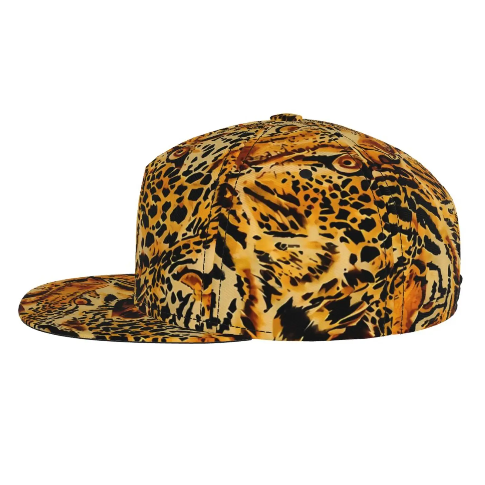 Customized Tiger Print Flat Brimmed Hat Street Skateboarding Hip-hop Hat Outdoor Casual Sun Shading Baseball Hat Universal