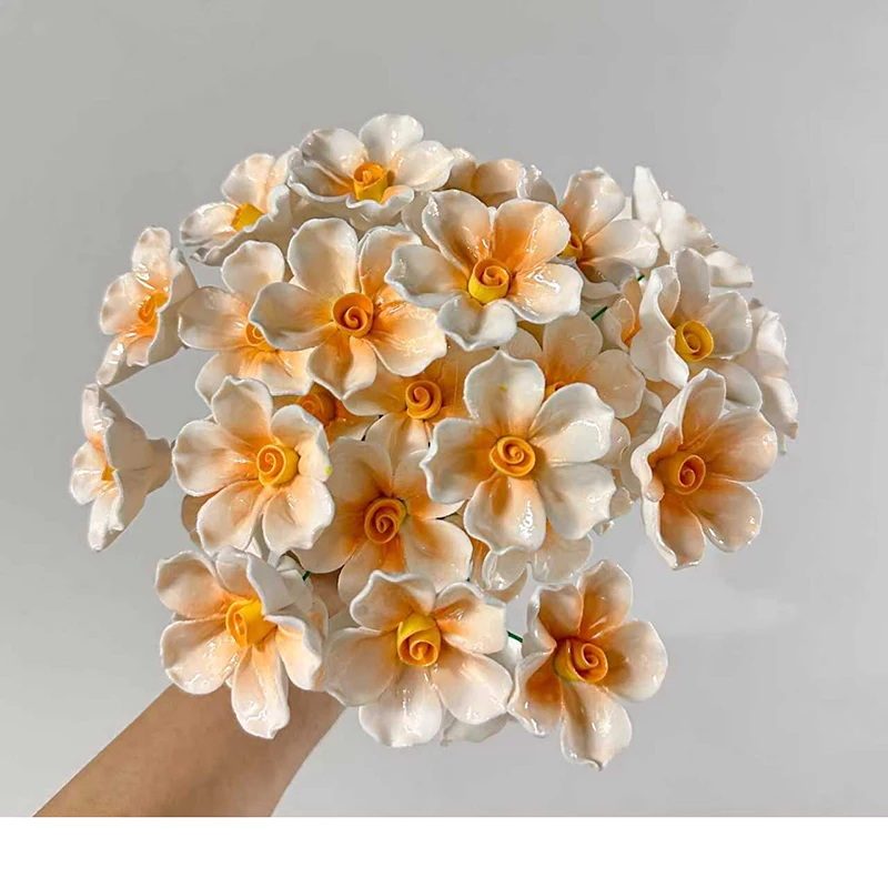 5 Stück Ländliche Wildblumen Keramik-Simulationsblumen Hochtemperaturbeständige Handgefertigte Ewige Blumen Dekorationen Kreative Geschenke für Zuhause – Detail 7
