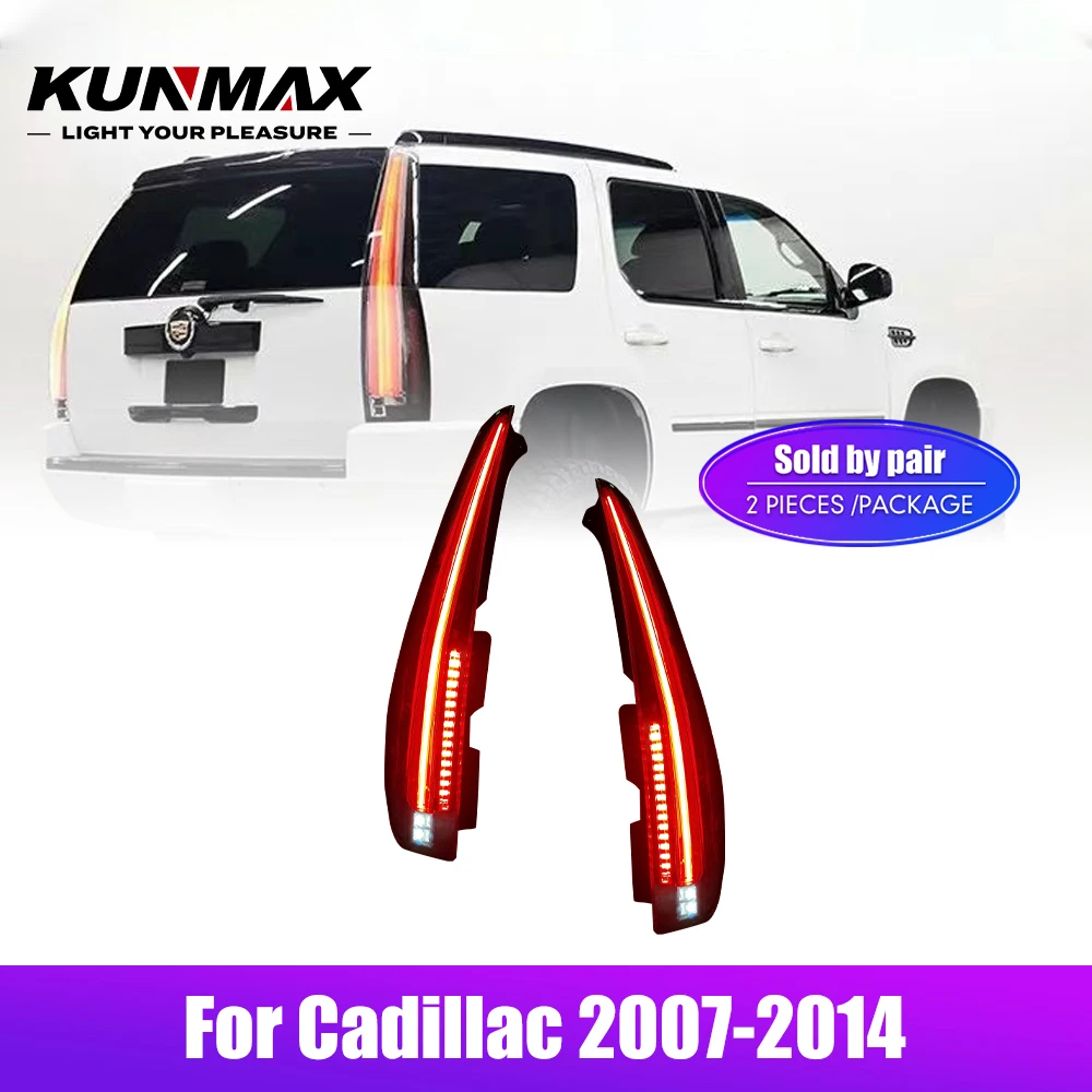 

Pair Of LED Tail Lights For Cadillac 2007-2014 DRL Reverse Brake Turning Signal Car Rear Tail Light Assembly Plug And Play 2PCs