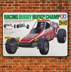 Metal Poster Rc Car Wall Deco Tin Sign Plaque Tamiya Racing Buggy Buggy Champ