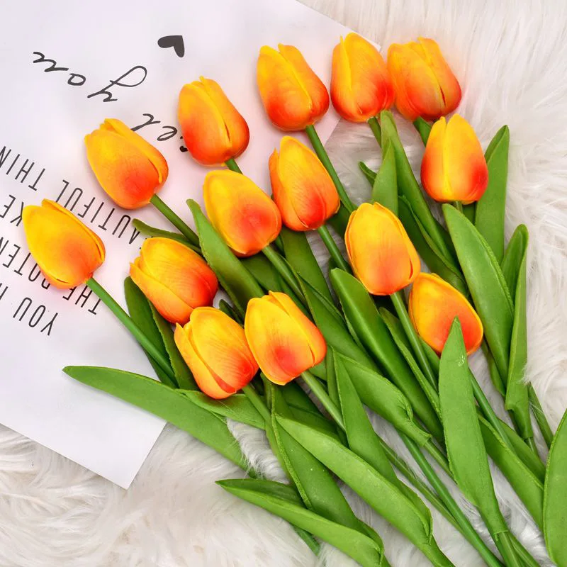 

Tulips Artificial Flowers Real Touch Bouquet 3/5pc PE foam Fake Flower for wedding Decor Home Garden Bouquet Valentines Flowers