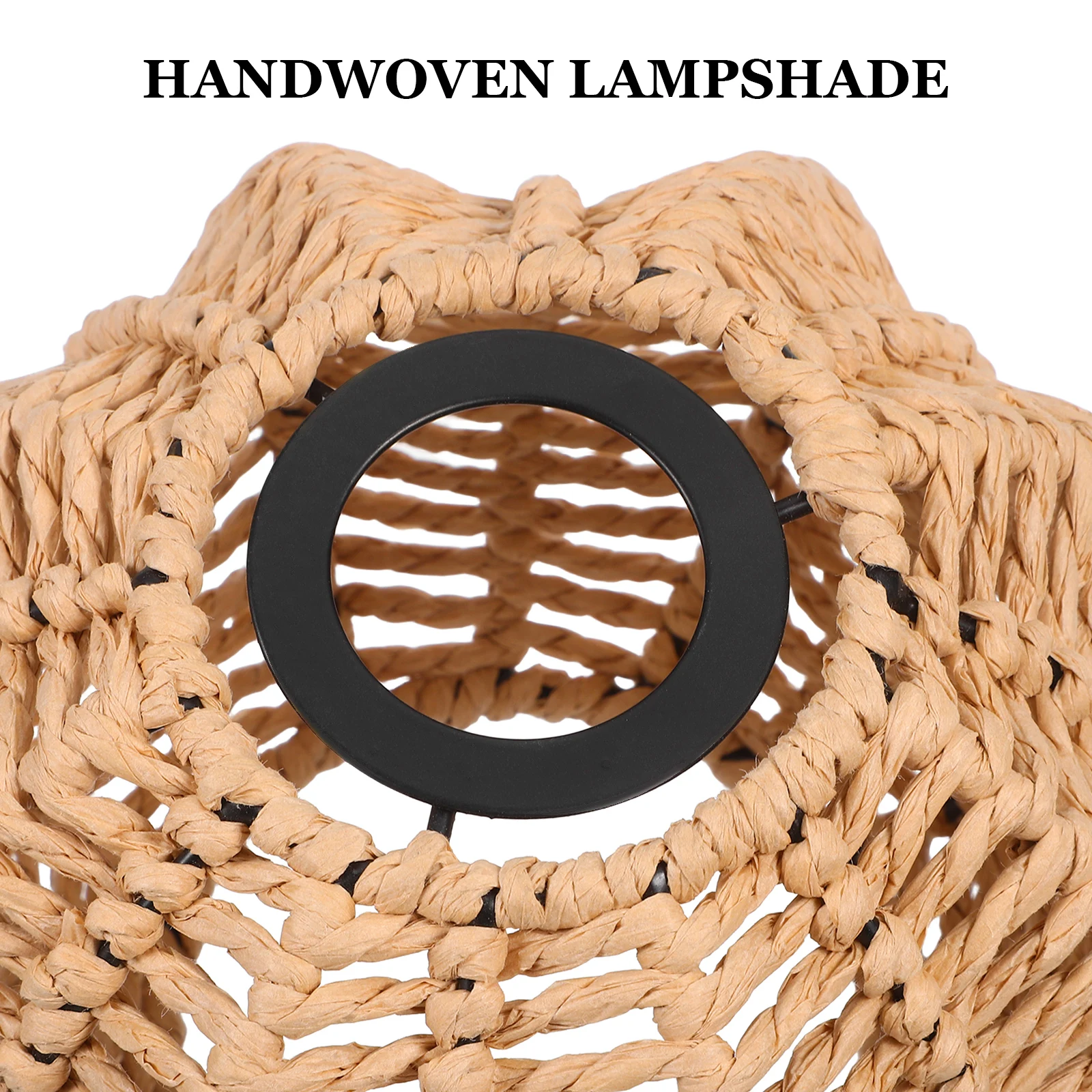 

Woven Pumpkin Lampshade 4.2cm Hole Diameter Handwoven Boho Pendant Light Shade Pumpkin-Shaped Woven Lampshade For Halloween