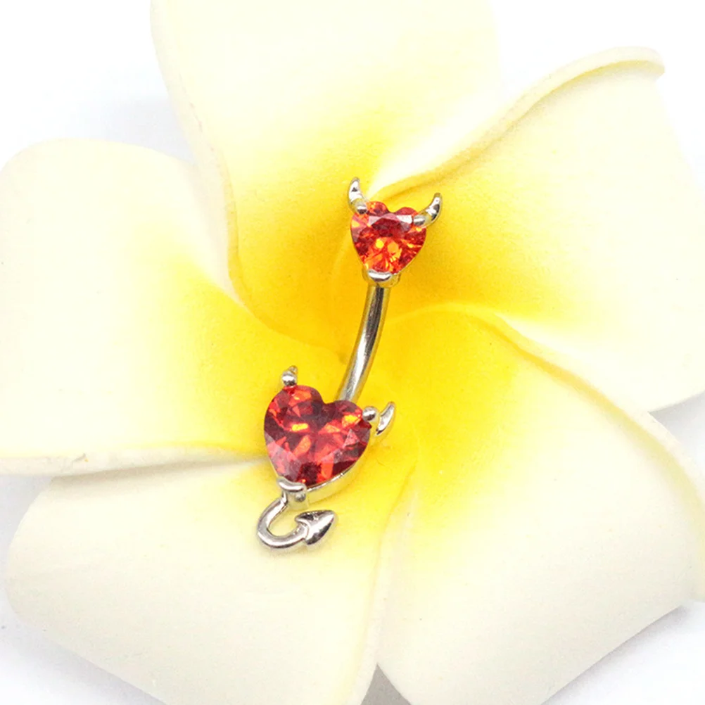

Cool Navel Belly Ring Zircon Stone Women's Piercing Jewelry Rust Proof Deformation Resistant Chic Body Accessory Gift Idea