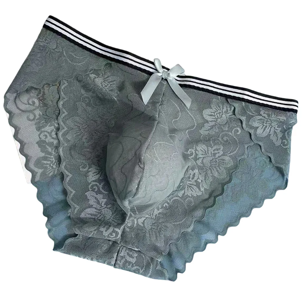 

Мужское нижнее белье в полоску, прозрачные дышащие бесшовные кружевные трусы, чехол для геев, ультратонкие трусы, мужские треугольные трусы