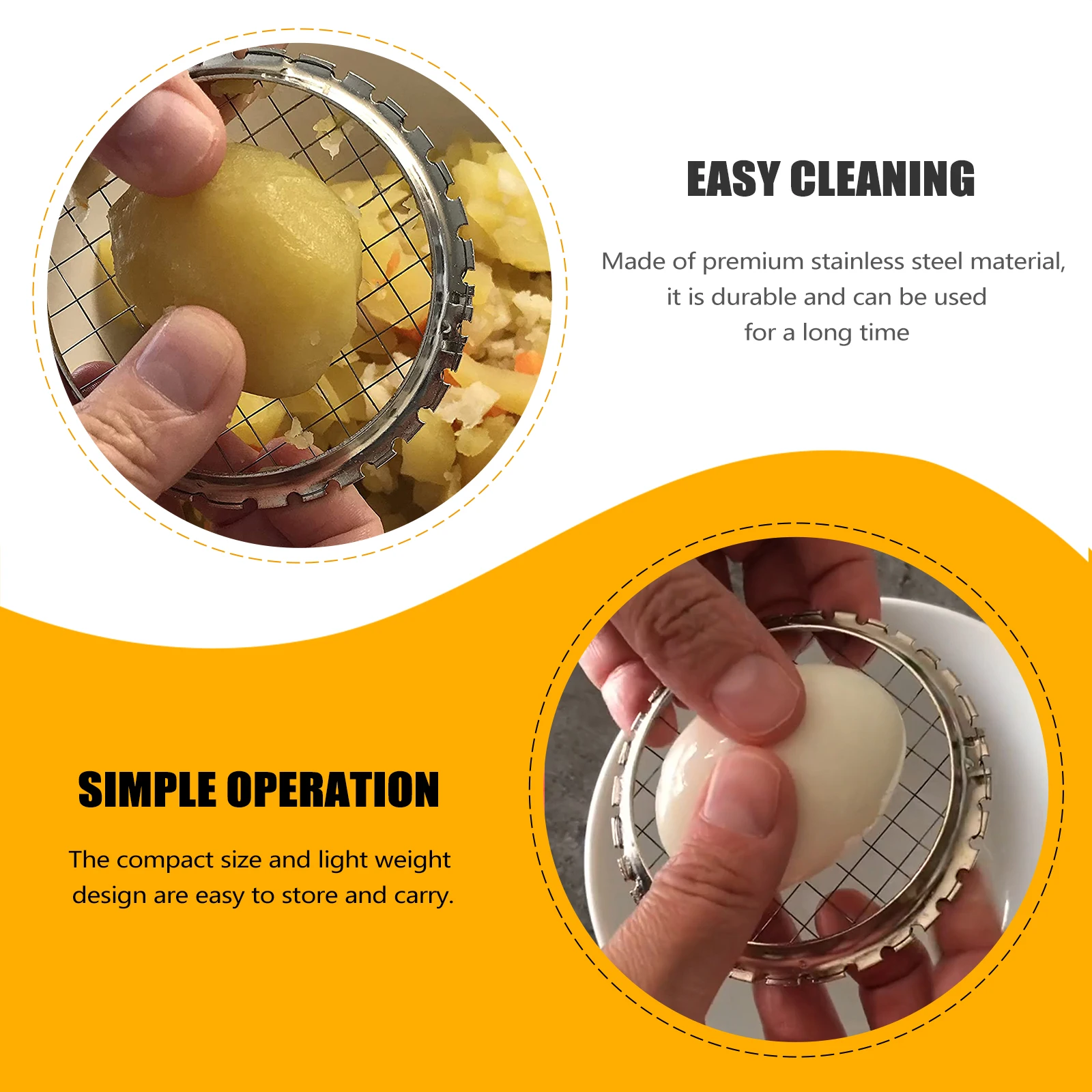 

2pcs Potato Chopper Slicer Stainless Steel Kitchen Tool Vegetable Dicer Egg Tomato Fruits Veggie Shredder Food Processor