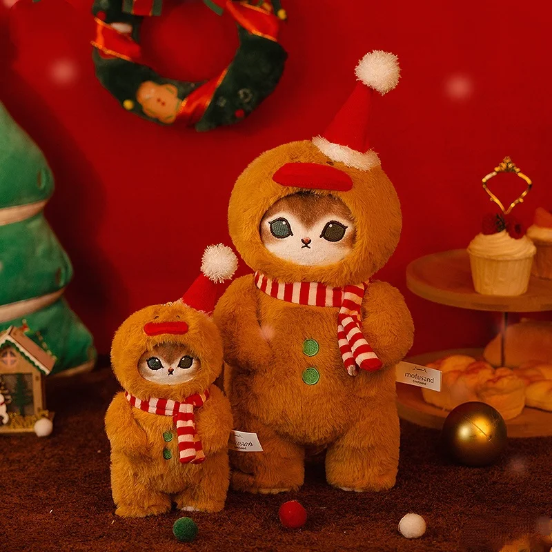 

Рождественский mofusand плюшевая кукла-акула-кошка для мальчиков и девочек, рюкзак на молнии, брелок, украшение, студенческий компаньон для сна, праздничные подарки