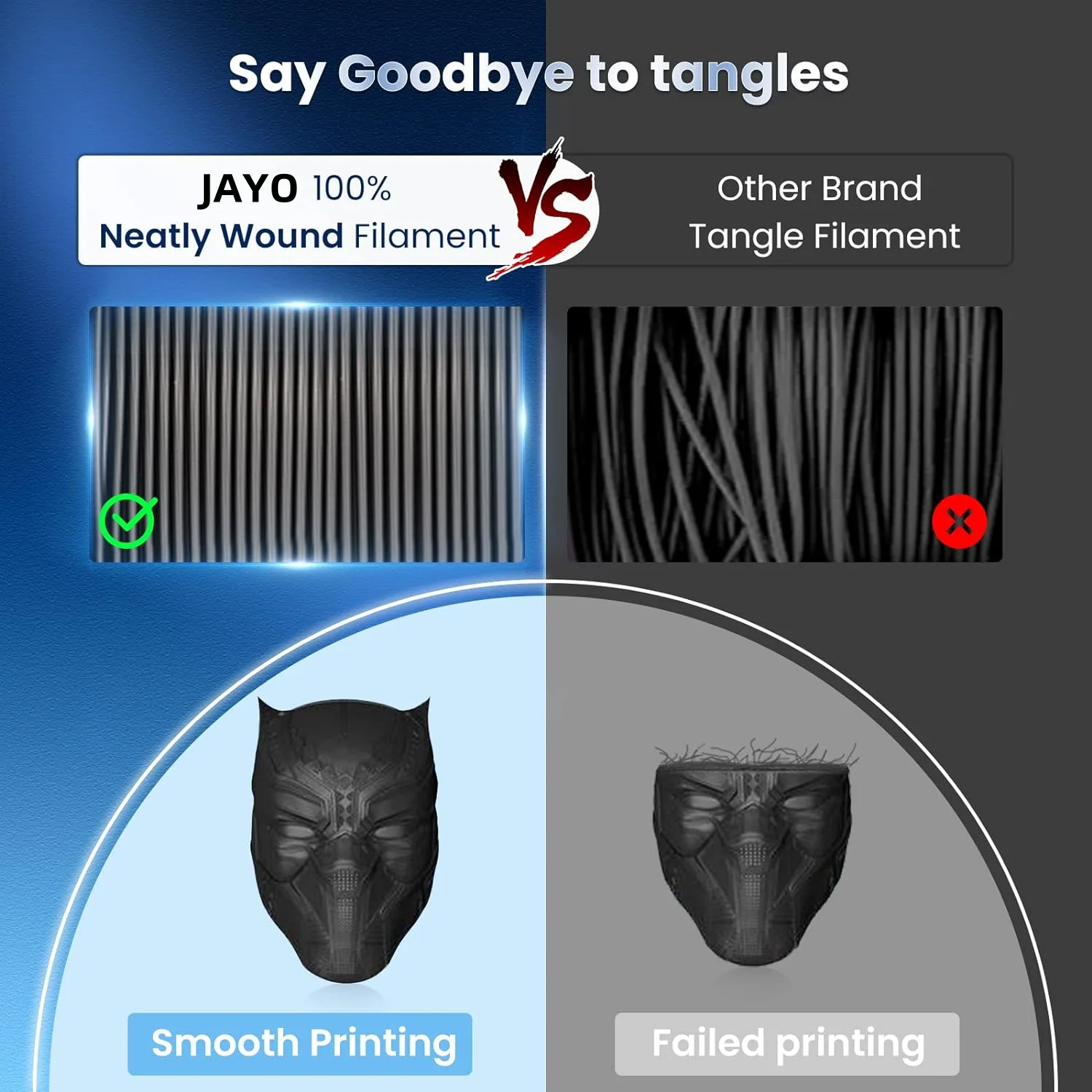 JAYO PLA/PLA Matte/PLA META 3D Printer Filament 1.75mm 10Rolls 100% No Bubble Non-toxic3D Printing Materials for 3D Printer& Pen