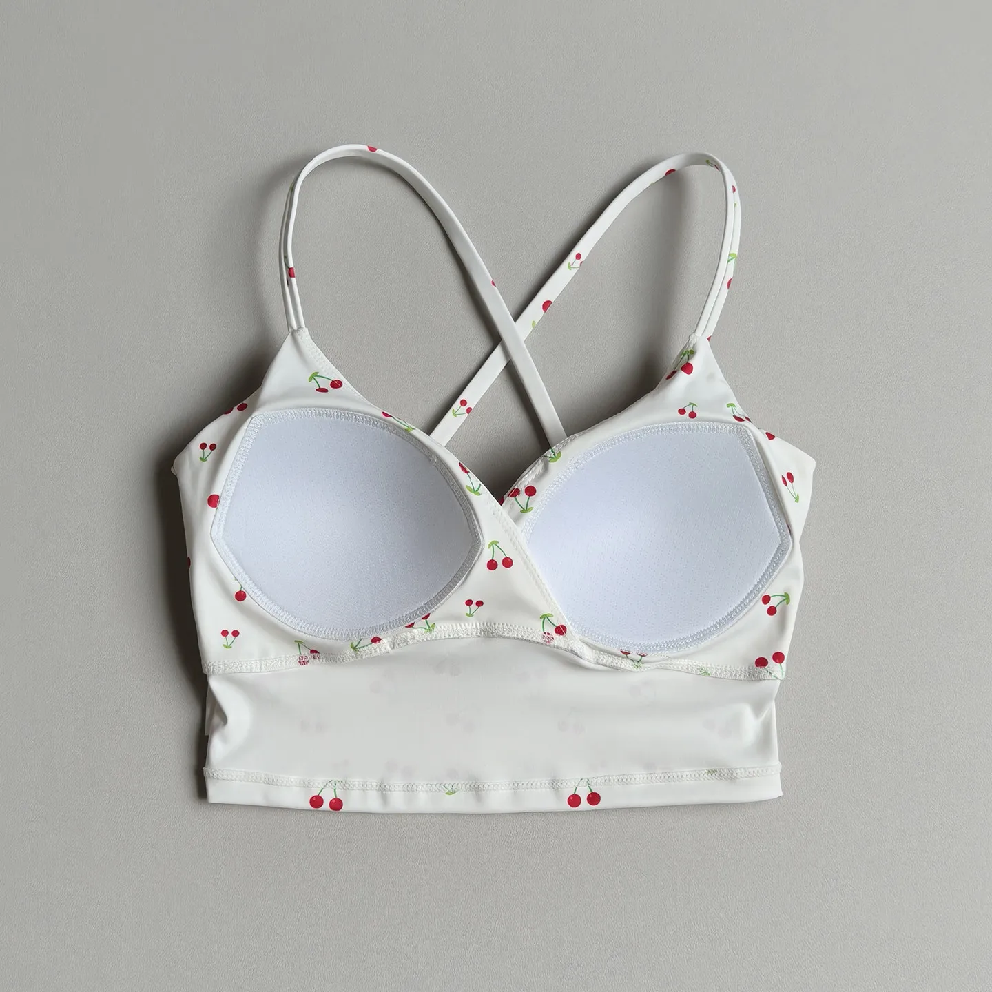 Stoßdämpfender Sport-BH für Damen mit festen Brustpolstern, Yoga-BH, Fitness-Pilates-Top mit bedrucktem Design für aktive Bewegung – Detail 10