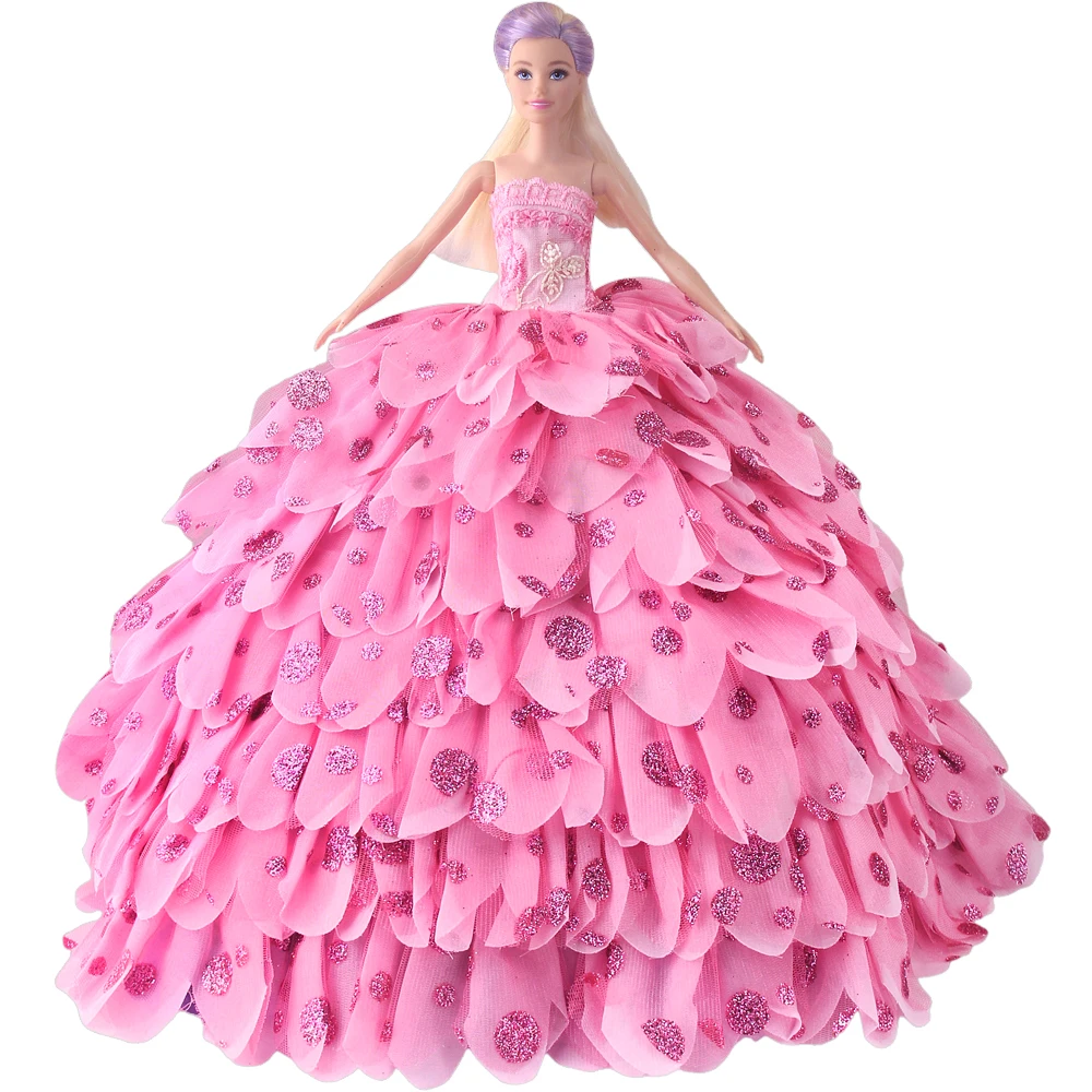 30cm 인형 공주 우아한 이브닝 파티 드레스 바비 11.8인치 인형용 볼 가운 의류 소녀 장난감 선물 액세서리
