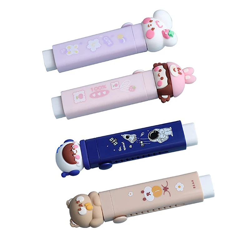 Cat Paw Shaped Erasers Retractable Pen Eraser Stick And Refills Cute Rubber For Kids Students School Office Stationery Cat