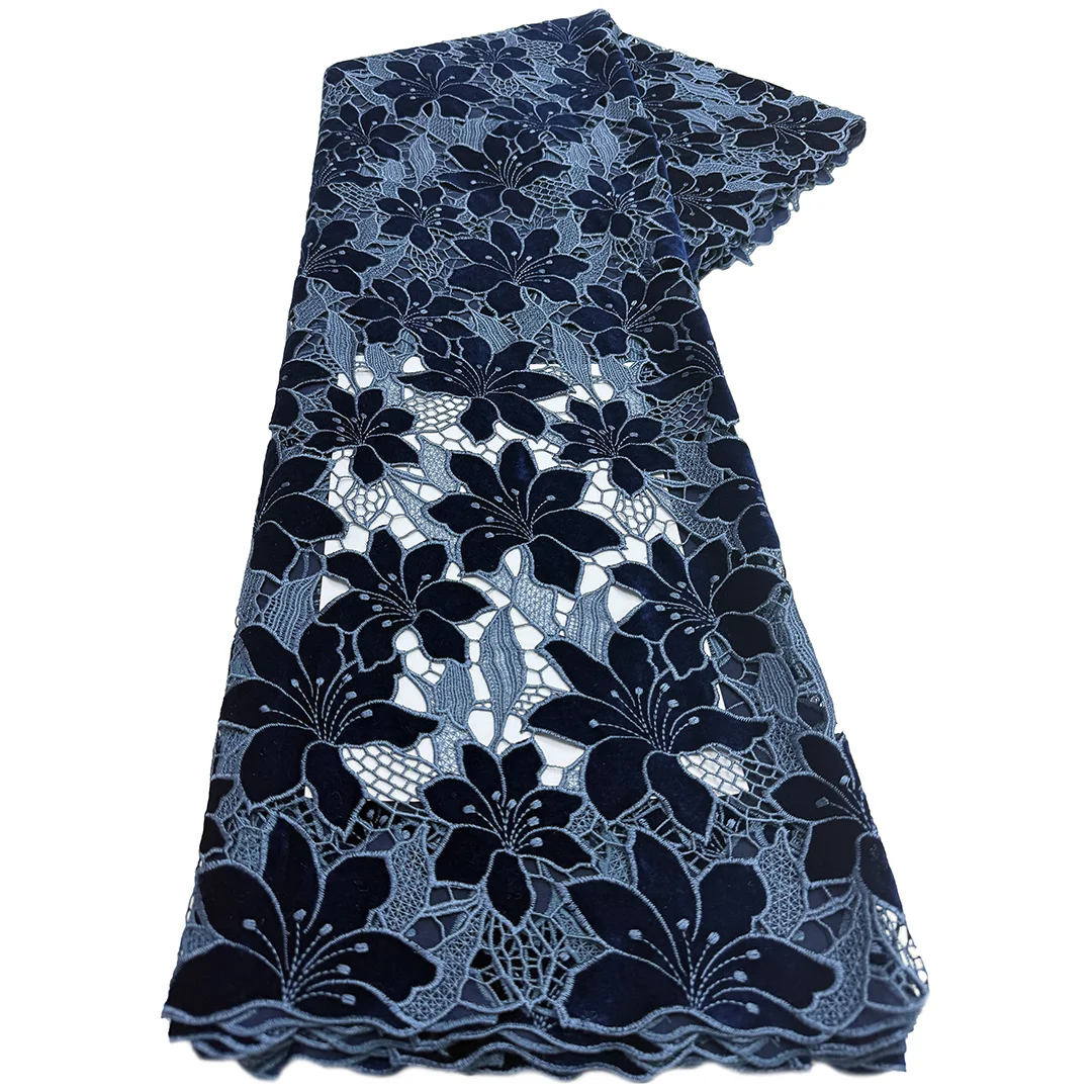 

Fashion African Velvet Lace Fabrics 2026 High Quality Women Party Women Embroidery Nigerian French Lace Materials For Wedding
