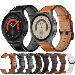 20mm Leather Strap Watchband For Samsung Galaxy Watch 7 6 4 5 40 44mm/Watch4 Classic 42mm 46mm Original Watch5 Pro 45mm Bracelet