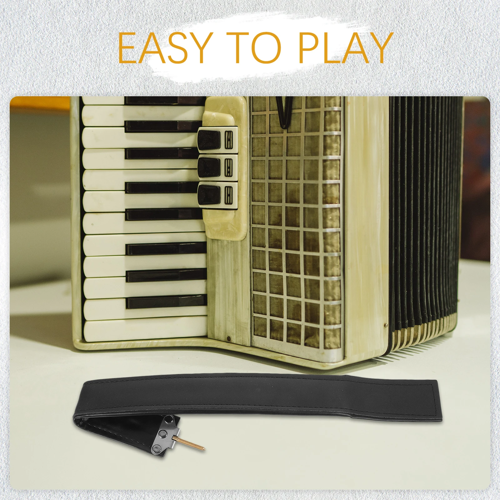 

Accordion Bass Strap Adjustable PU Side Straps for Musical Instrument Wear-resistant Universal Belts Accordion Accessory