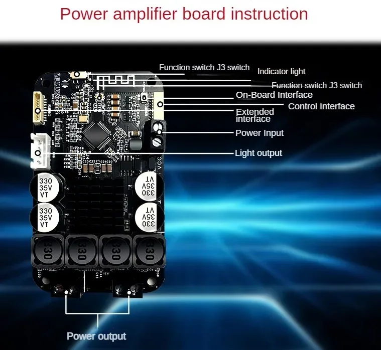 DSP Digital Bluetooth 5.0 Power Amplifier Board 30W*2 /50W*2 Electronic Frequency Module TWS Pairing Bass 2.0