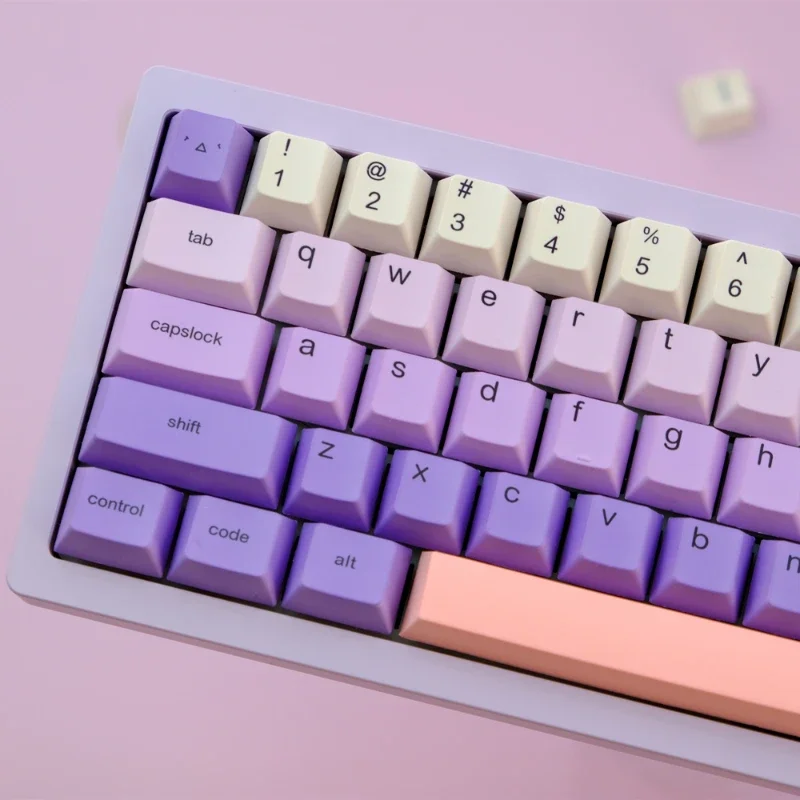 GMK 129 Keys Lavender Purple Gradient Cute Cherry Profile Keycaps PBT Dye Sublimation Keycap for MX Switch Mechanical Keyboard