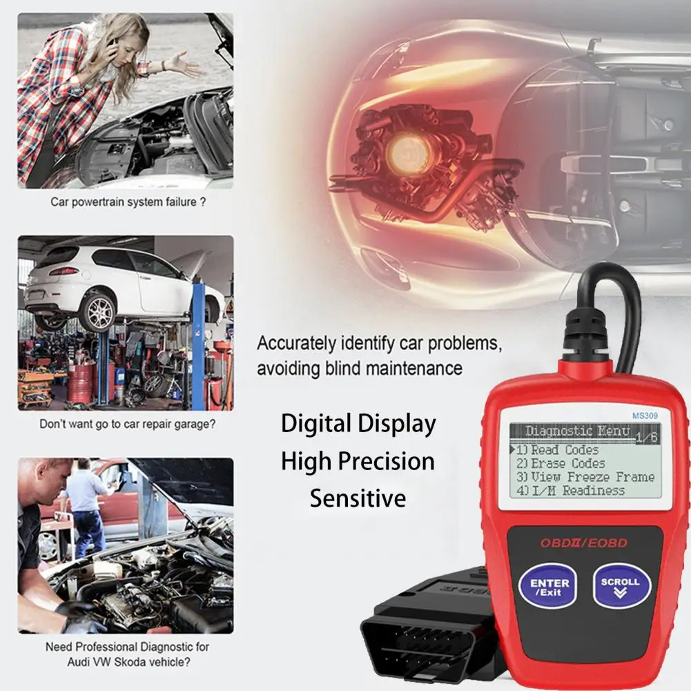 MS309 Reliable Lightweight Autolink Multi-language Full Diagnostic Scan Tool Diagnostic Scan Tool Diagnose Faults