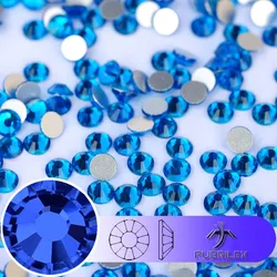 Capri Blue Excellent Crystal Machine Cut Glass Rhinestones Nail Rhinestones NO Hot Fix Rhinestones Lead Free Flatback Strass