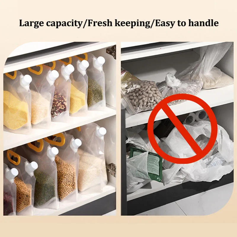 Grains Storage Packaging Bag Cereals Moisture Insect Proof Sealed Bag Thickened Portable Food Rice Bean Container Nozzle Bag