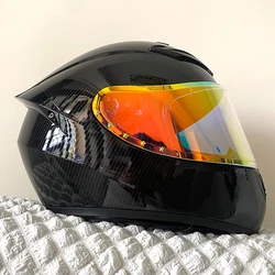 DOT Carbon Fibre Colour Men women Motorcycle helmets Four Seasons are safe in Four Seasons Knights motorbike Colorful helmets