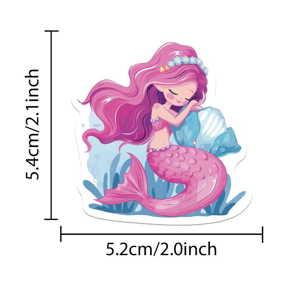 50PCS Cartoon Cute Sea Animal Mermaid Stickers Aesthetic Scrapbooking Laptop Phone Graffiti Decals Sticker for Kids Girls