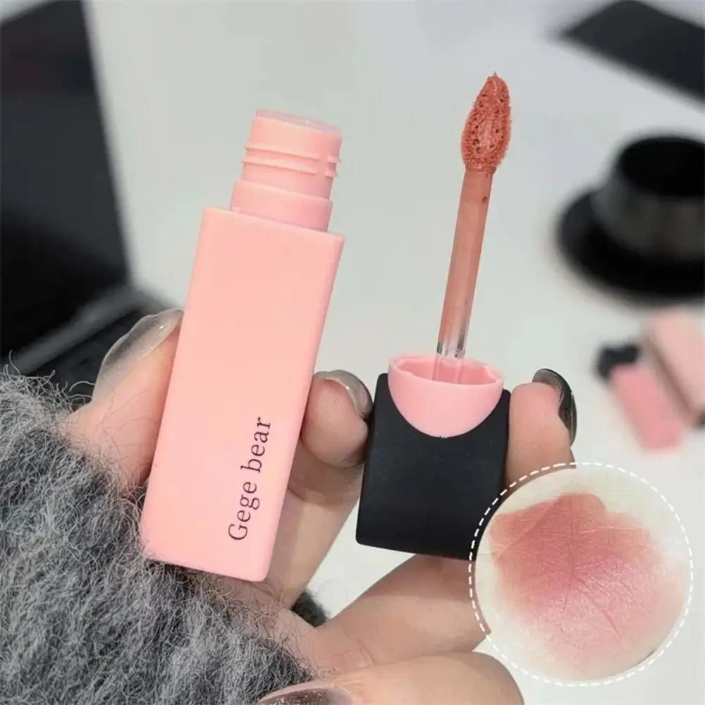 Natural 6Color Velvet Lip Glaze Makeup Tool Long Lasting Matte Lipgloss Non-stick Cup Waterproof Lip Stick Mud Girl