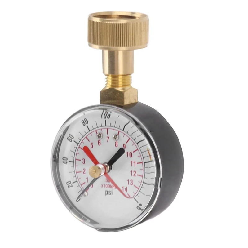 Water Pressure Gauge 0 To 200Psi Universal Water Pressure Test Gauge With 3/4 Female Hose Thread For Durable Easy Install