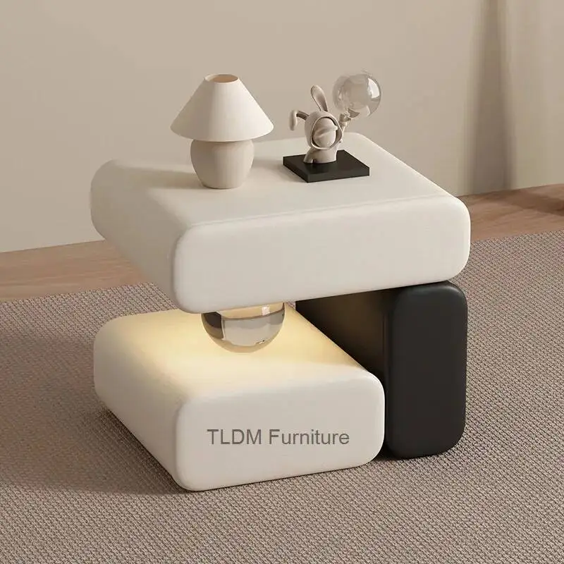 

Creative Light Luxury Bedside Tables Design Storage Tiny Cute Nightstand Space Saving Mesitas De Noche Bedroom Furniture