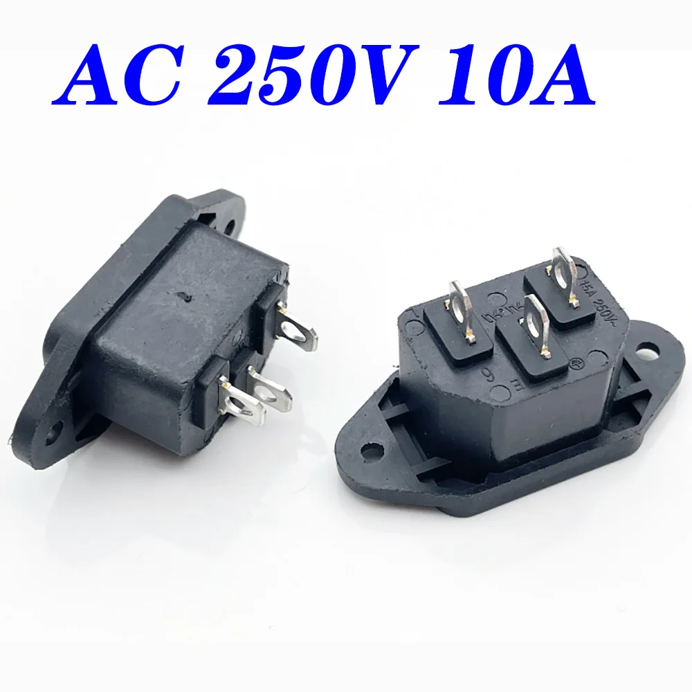 1-5pcs AC Power Socket Jack Terminal 3Pins AC Plug Automatic Rice Cooker Power Connector Wire Connectors