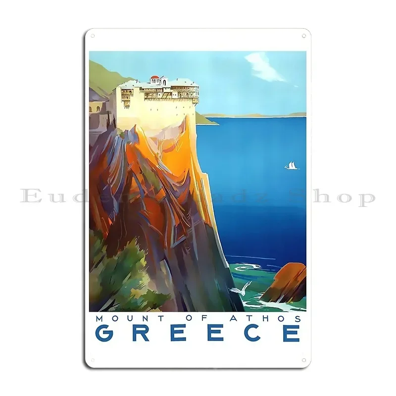 Greece Mount Of Athos Metal Plaque Poster Cinema Garage Custom Pub Plates Plaques Tin Sign Poster