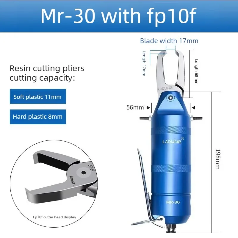 LADUNG MR-30 Pneumatic Nipper Scissors Cutter– Hand Control Air Shear with F9P Large Opening Blade for Plastic Sprue Cutting