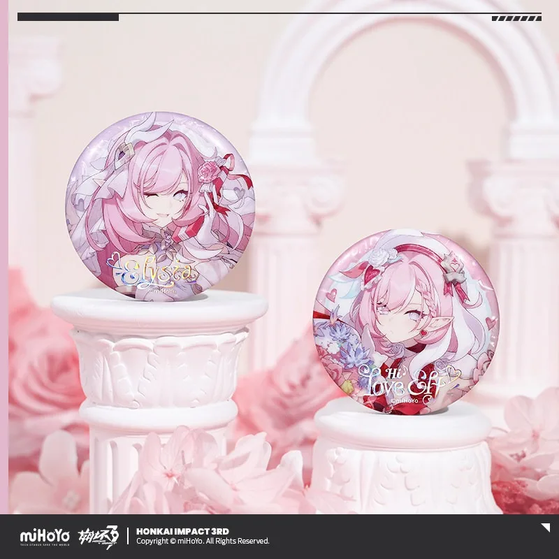 [Officiel] Badge Métallique Elysia - Série Thème Herrscher of Human EGO du jeu Honkai Impact 3rd - Broche Bijou en Étain - Cadeaux Cosplay Doujin