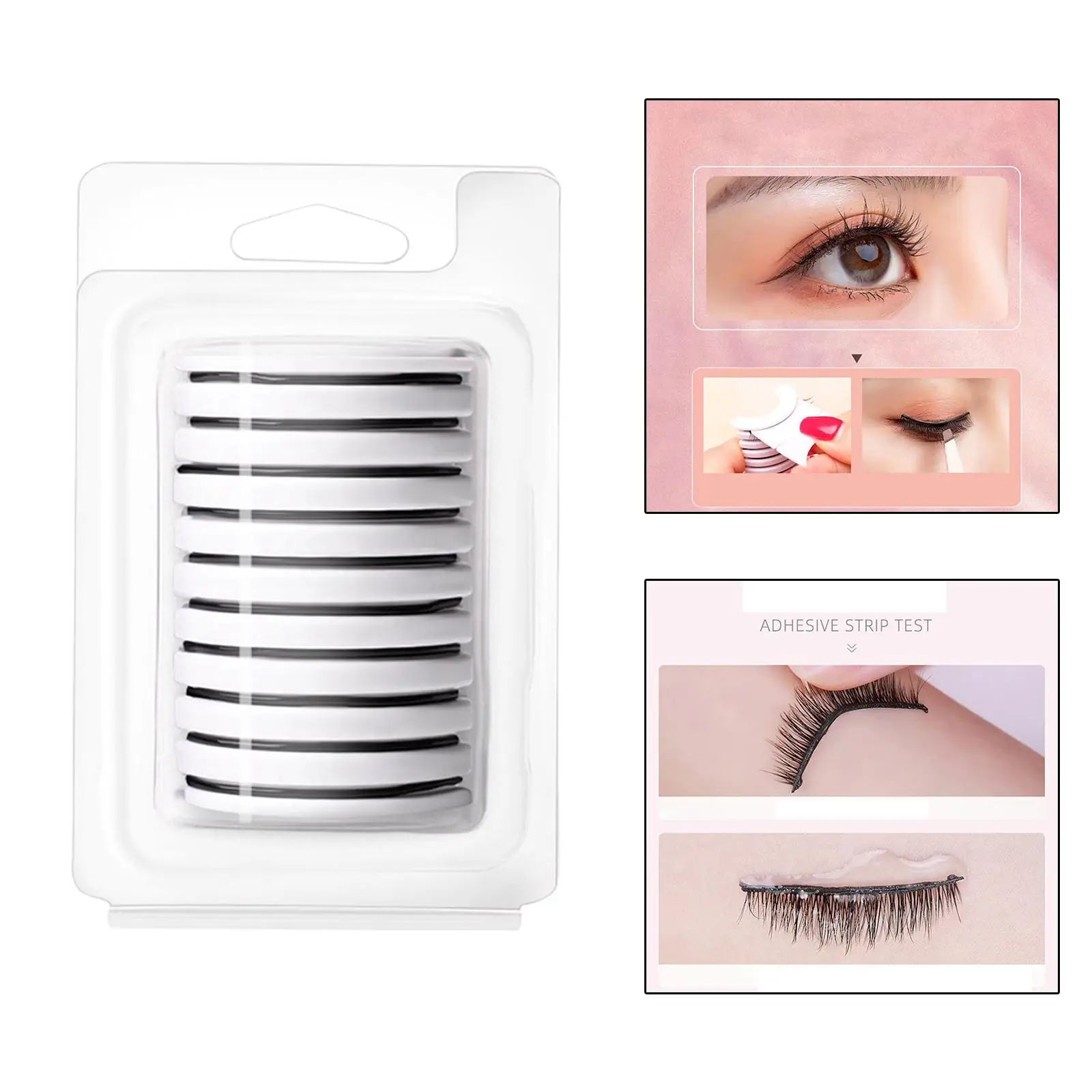 Self Adhesive Lash Strips Reusable Glue Free Natural False Eyelashes Kit Waterproof for Professional Makeup