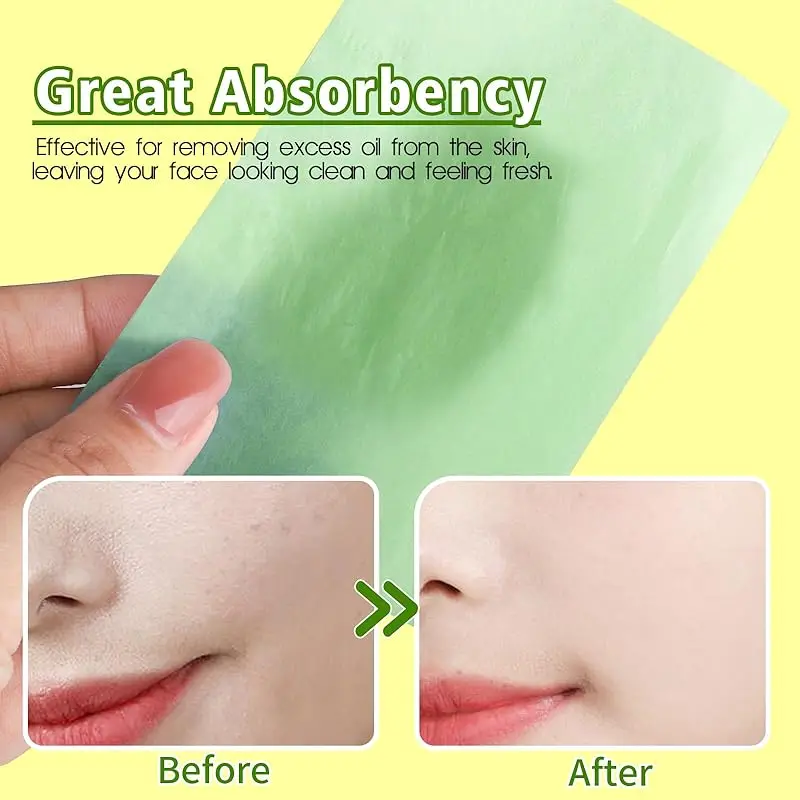 300pcs Blotting Paper Oil Absorbing Sheets Oily Skin Oil Control Matting Face Makeup Blotting Paper Wipes Facial Cleaning Tools