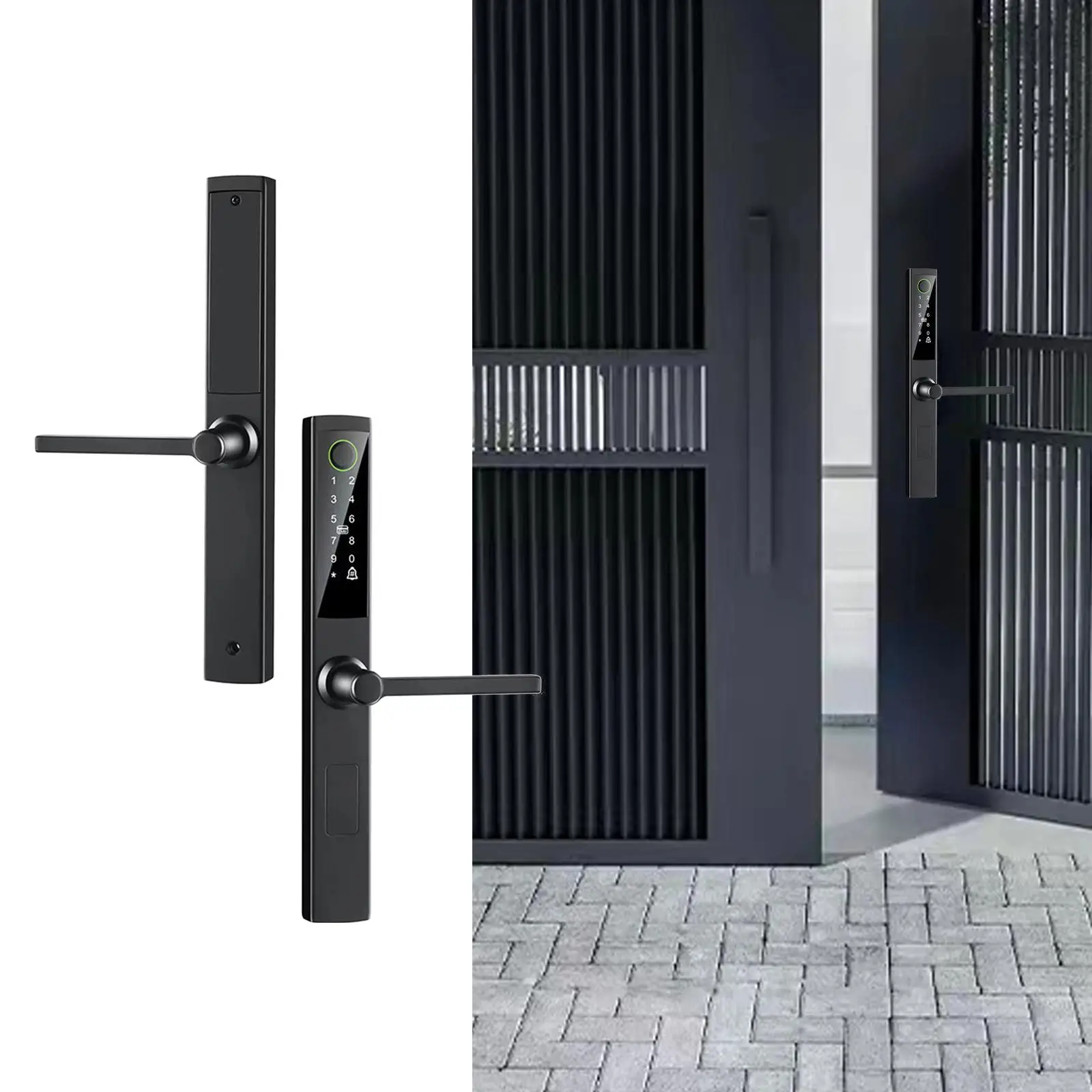 Fingerprint Door Lock with Handle Keyless Entry Door Lock for Bedroom Hotel