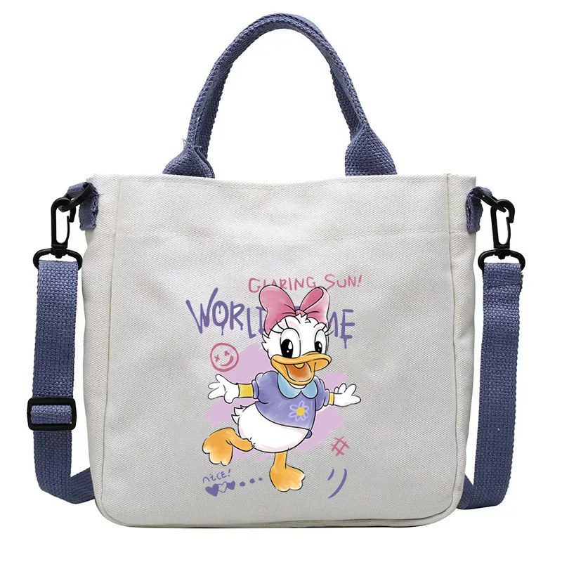 Disney Child\'s Canvas Bag Mickey Mouse Cartoon Printing Shoulder Bags Cute Boys Girls Handbag Large-capacity Shopping Bags Gifts