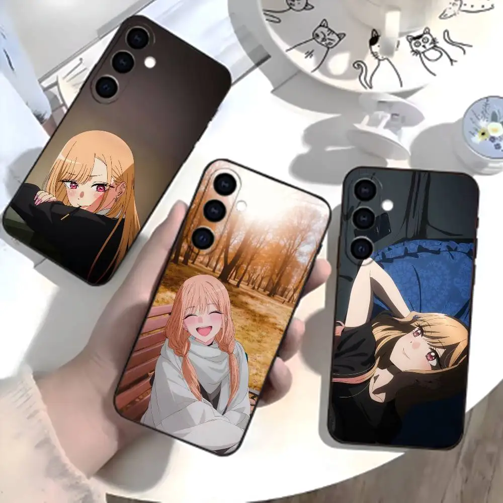 

J-Darling Marin Kitagawa Colorful Silver Phone Case For Samsung Galaxy A73,A21s,A22,A31,A52,A53,A71,A41Soft Black Shell