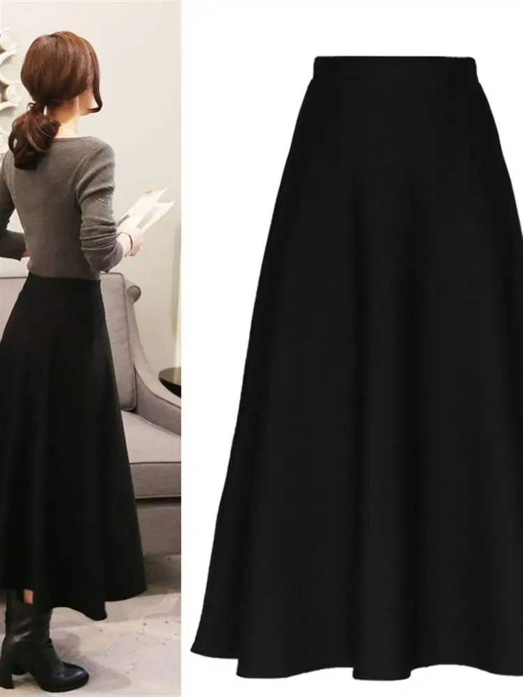 Plus Size Autumn and Winter Skirt Women New Long dress Slimming Large Skirt Casual Women's Skirt All-Matching Midi dress Plus...