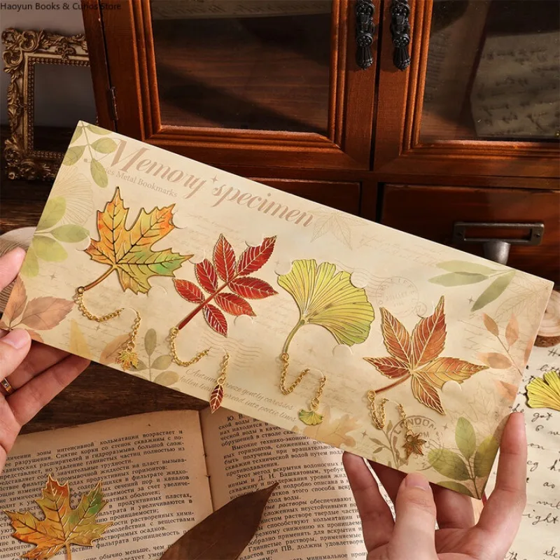 Colored Leaf Vein Bookmark Gift Set：For Graduation, Birthday, Teachers and Students.