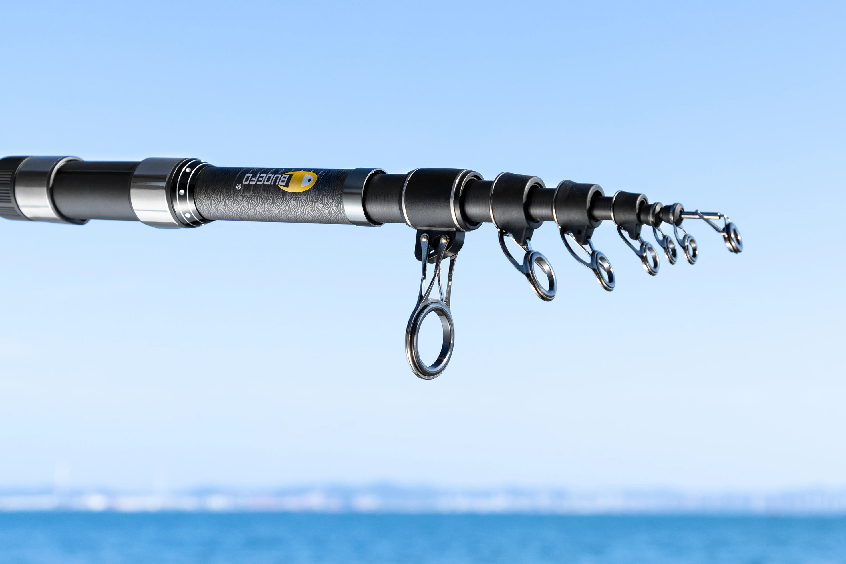 BUDEFO Teleskop-Surf-Spinnrute aus Carbon, Karpfen-Reiserute 4,5/5,0/6,0m, Wurfgewicht 80-150g, Surfcasting-Rute – Detail 5