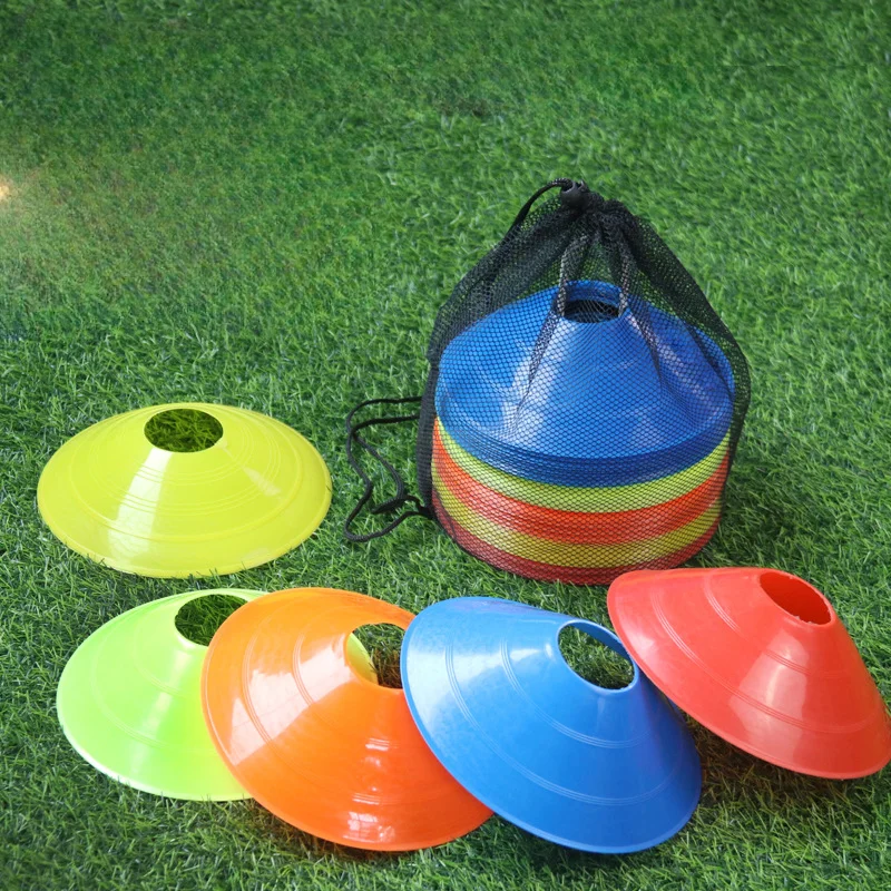 10Pcs Soccer Training Football Ball Game Disc Agility Disc Cone Set Multi Sport Training Space Cones With Plastic Stand Holder