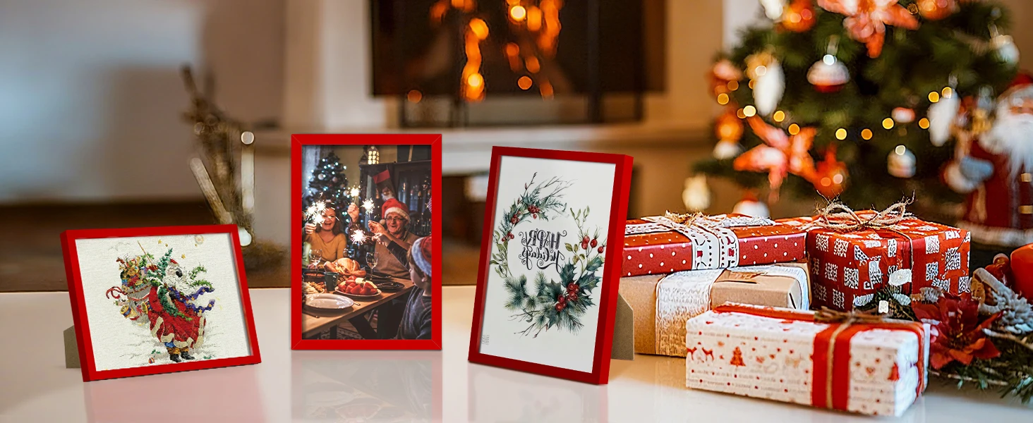 red picture frame