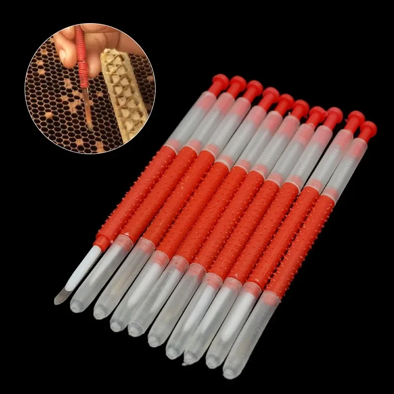 10Pcs Bee Larva Removing Retractable Needle Beekeeping Queen Bee Rearing Apiculture Shift Worm Pen Beekeeper Take the pulp Tool