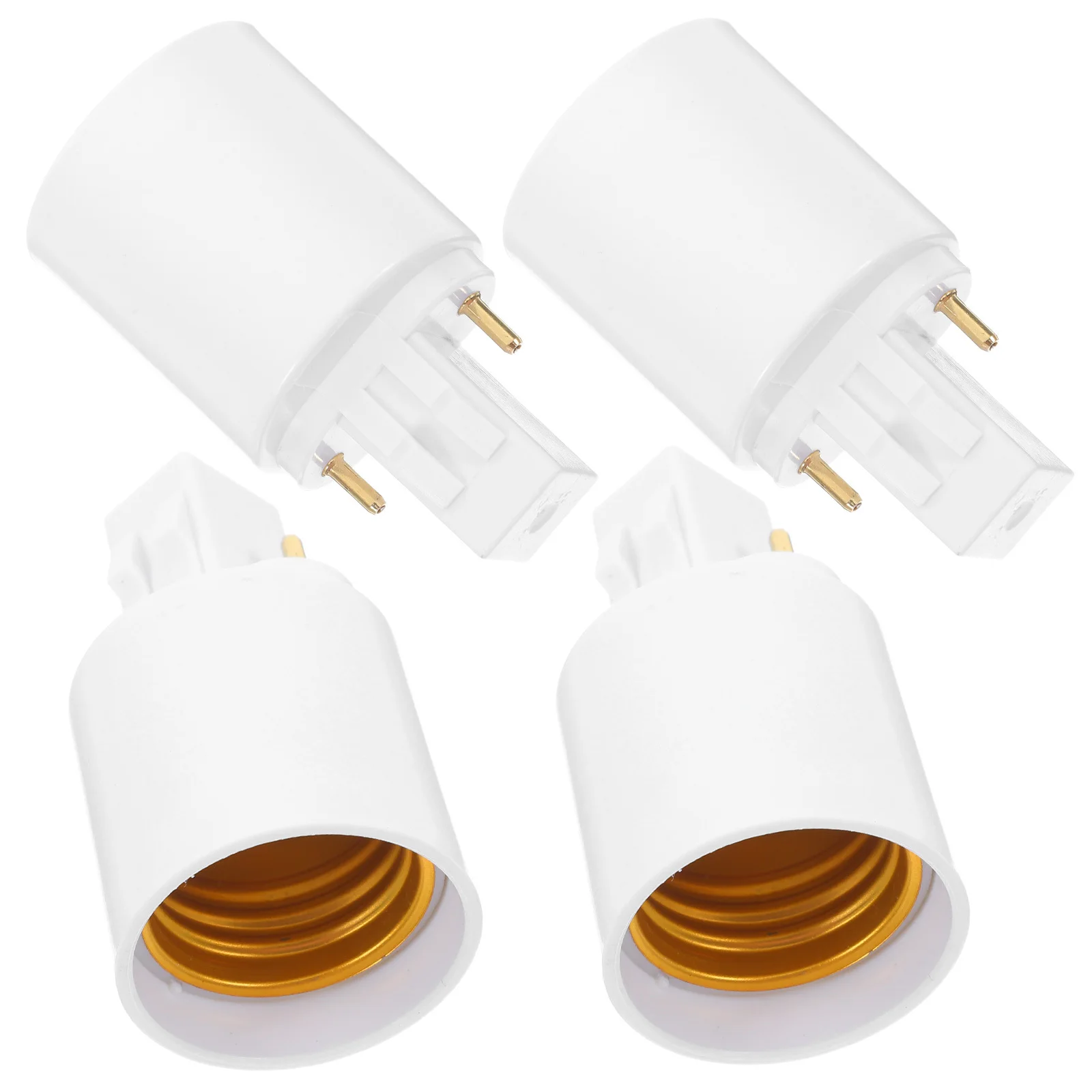 

4Pcs Gx23 to E27 Lamp Base Holder Adapter Safe Durable Pbt Material Efficient Conductivity for Home Office Lighting