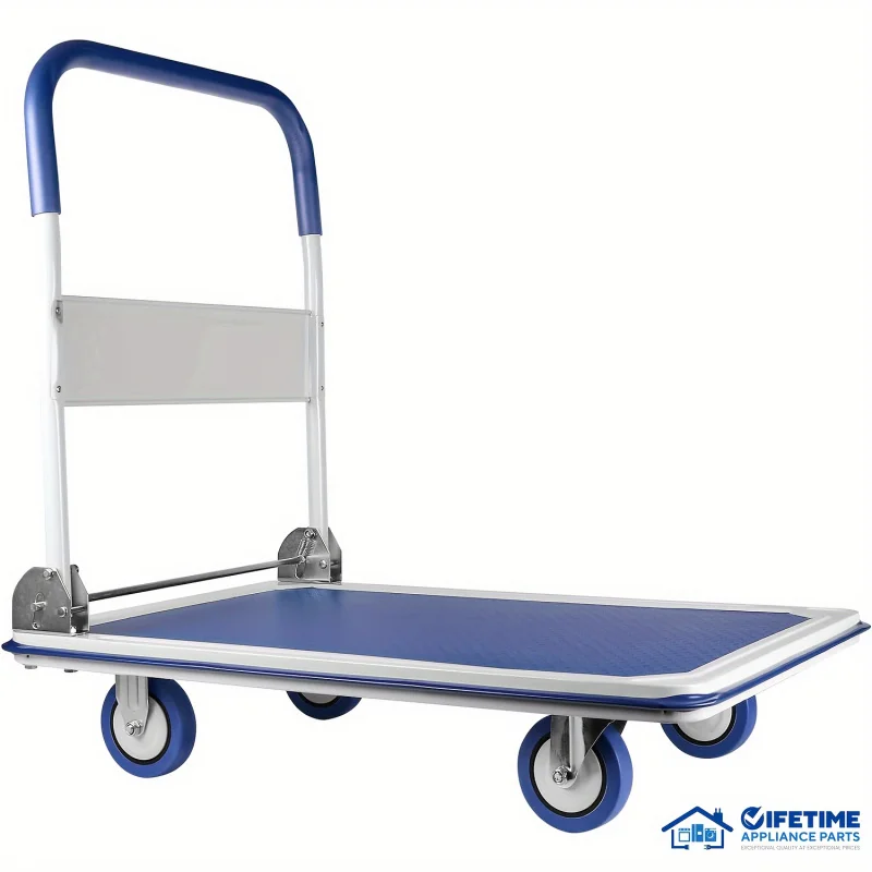 Custom.Heavy Duty Foldable Large Capacity Moving Cart with Swivel Handle, 330/660 lbs Capacity, Space Saving, Blue/White/Black/Y