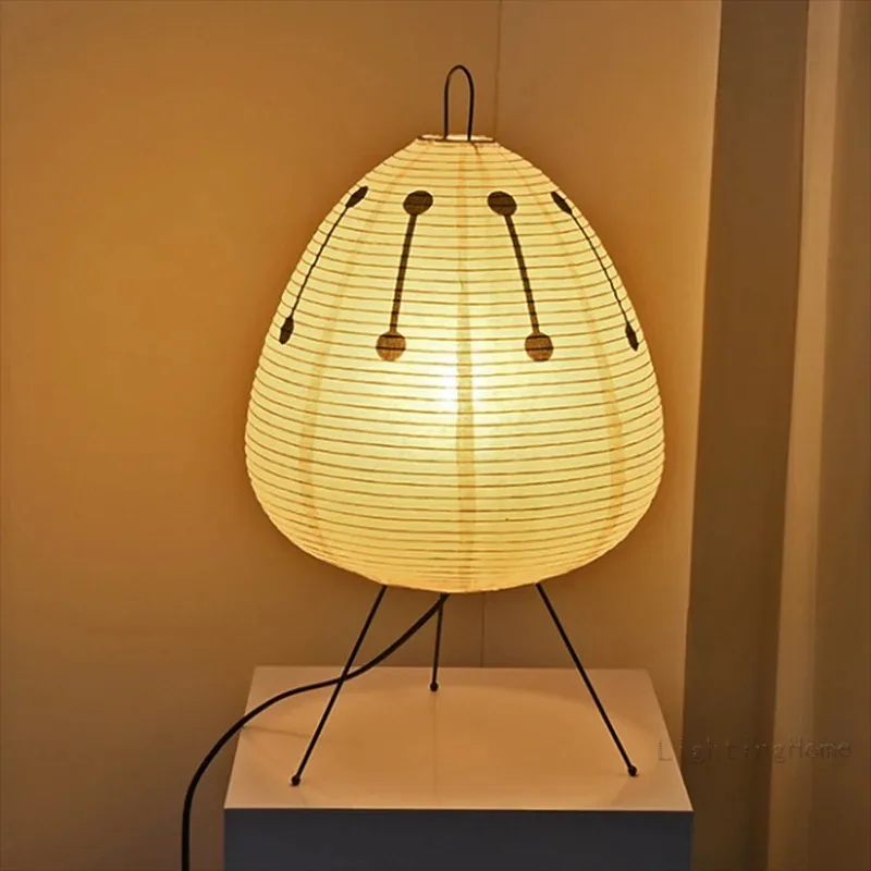 Japonês-Projetado Rice Paper Table Lamp, Quarto Desktop Lâmpada Decorativa, Luz Ambiente, Camping Luz, Impresso Rice Paper Lamp