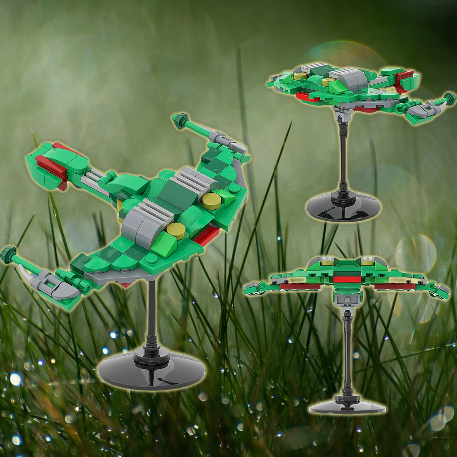 100PCS Green Raptor spaceship building block toy，enhance feelings, enhance hands-on ability, Halloween Christmas Birthday Gift.